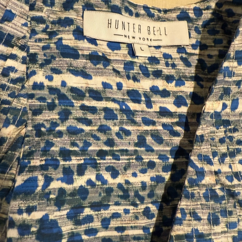 Hunter Bell, Jenkins Dress Blue/Gray Leopard Breaststroke Print, Size Large NWOT - Picture 10 of 16